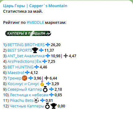 Пост со статистикой с канала Царь Горы