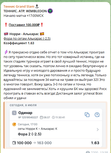 Бесплатный прогноз на теннис Бесплатный прогноз на теннис