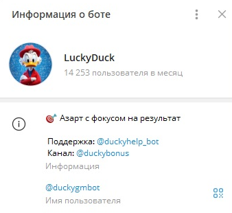 Информация о боте Информация о боте
