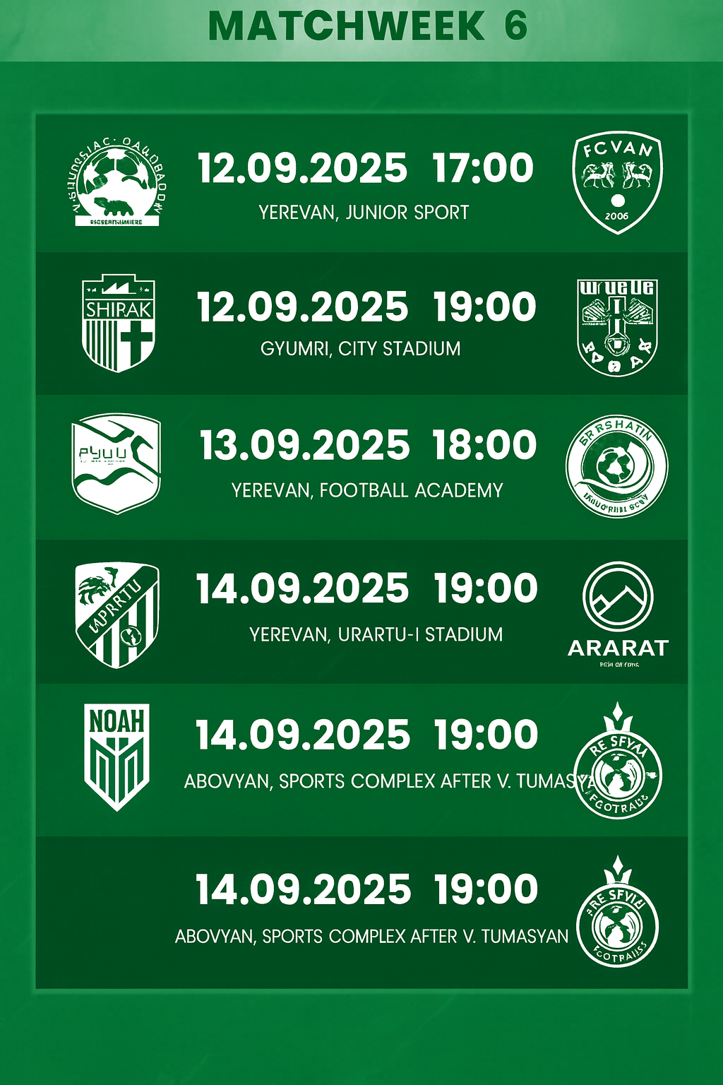 Армянская Премьер-лига 6-й тур