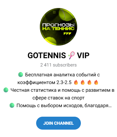 GOTENNIS VIP телеграмм GOTENNIS VIP телеграмм