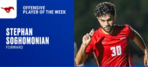 Стефан Согомонян вновь признан лучшим футболистом недели в студенческом чемпионате США