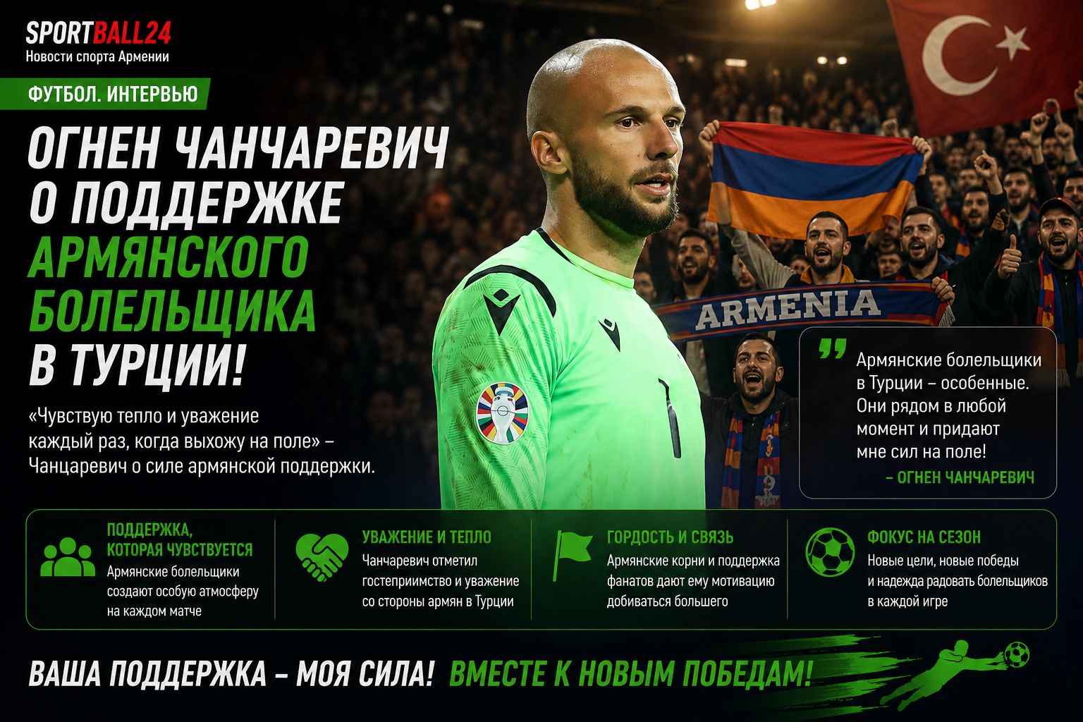 Огнен Чанчаревич о поддержке армянского болельщика в Турции