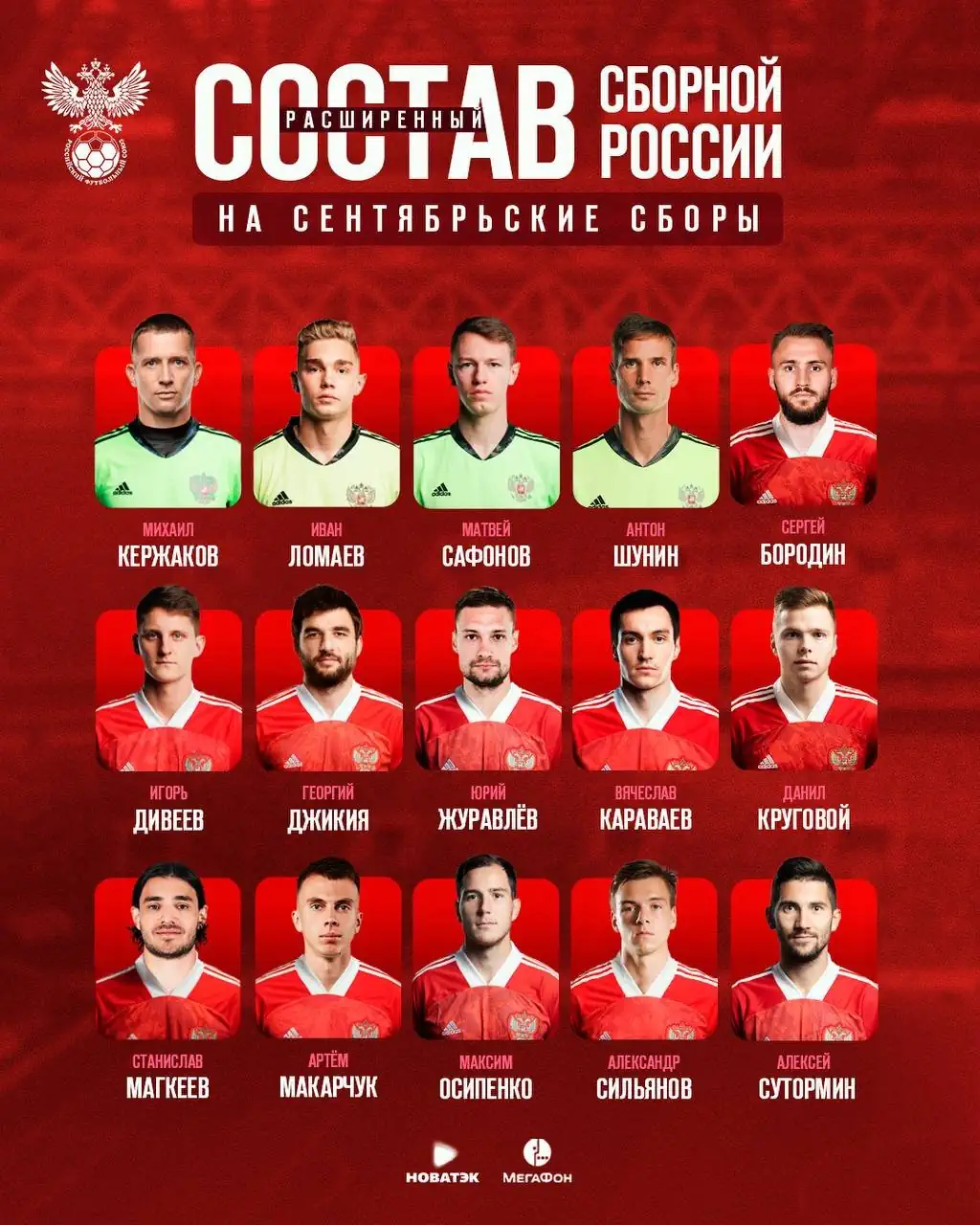 Расширенный состав сборной России